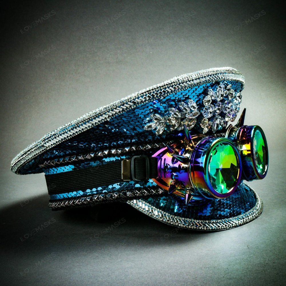 Steampunk Burning Man Captain Hat w/ Kaleidoscope  Halloween Party HeadGear Hat - Picture 4 of 7